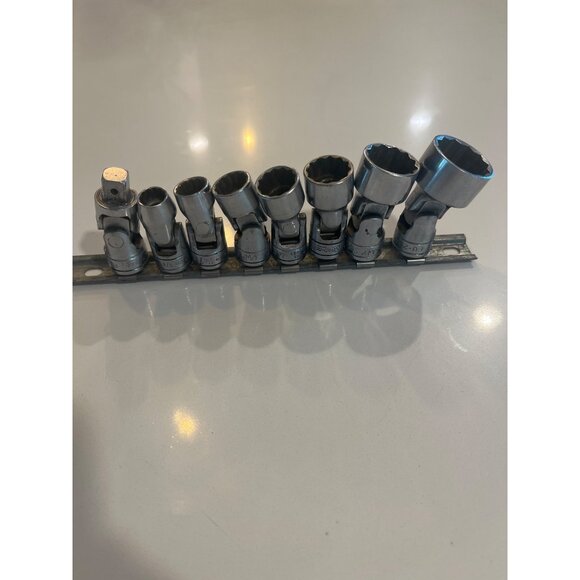 Snap-On 8-Piece Swivel Socket Set 3/8" Drive Metric Sizes 10mm-19mm Chrome Finis - Picture 5 of 5